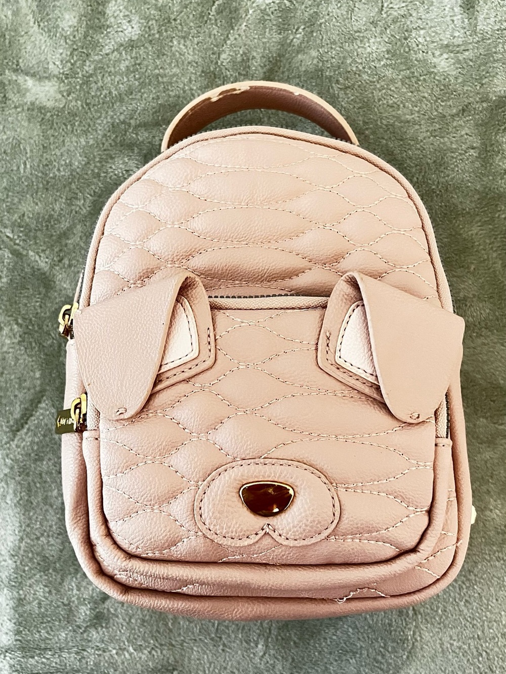 Blush Pink Quilted Dog Backpack Carrier Bag